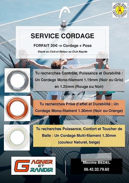 Affiche service cordage TCR